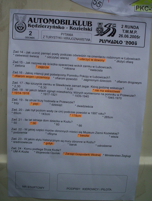 Wisz� odpowiedzi a rajd jeszcze w toku